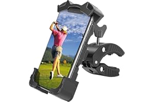 ILVGOLF Universal Phone Holder Golf Cart, Phone Mount for Bike, Bicycle, Push Cart, Boat, Car, Stroller, Motorcycle, Fits Most Mobile Smartphones, Adjustable Handlebar Cell Phone Holder Shockproof