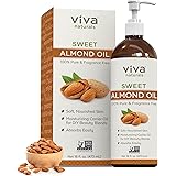 Sweet Almond Oil - 100% Pure Hair and Skin Softener, Non-Greasy Massage Oil, Carrier Oil for Essential Oils and DIY Beauty Bl
