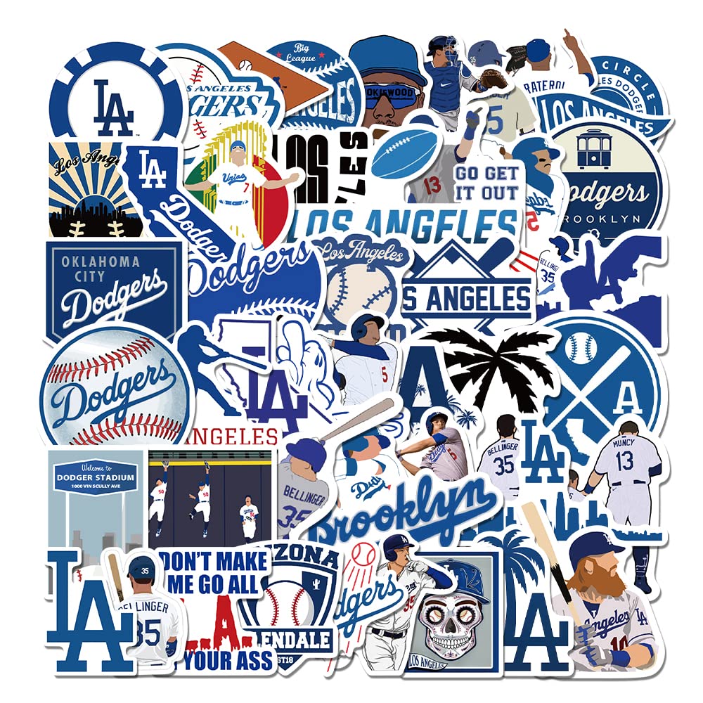 Basketball Shoe Stickers 50 PCS Cool Basketball Shoe Stickers Stylish Vinyl Stickers for Luggage Car Laptop Skateboard Keyboard Personalize Decal Stickers (Dodger-LA-50PCS)