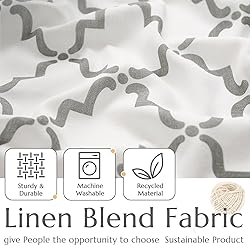 jinchan Linen Valance Curtain for Windows 16 Inch