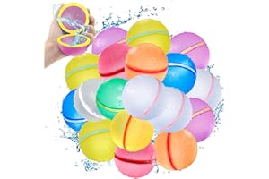 ALTOR SOPPYCID Reusable Water Balloons, Magnetic Self Sealing Quick Fill Water Balloons, Latex-Free Silicone Water Balloons, No Pick UP after Water Fight Games, Summer Toys for Kids Adults (Classic-18 Pcs)