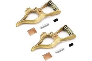 Vaphy 300-Amp T-Style Welding Ground Clamp Brass, 2-Pack