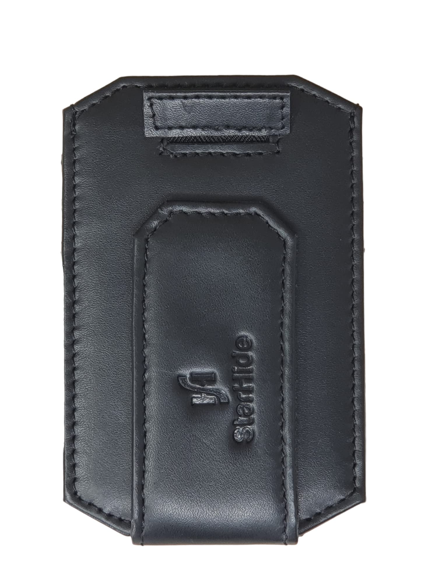 STARHIDE Mens RFID Blocking Nappa Leather Card Holder Wallet with Magnetic Money Clip 725 Black