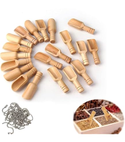 20-Pack Natural Wooden Scoop Spoons - 2.8 Inch Mini Scoopers For Spices, Sugar, Bath Salts & Kitchen Use