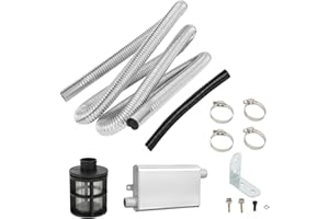Copgge Stainless Steel Diesel Heater Exhaust Pipe Exhaust Muffler Silencer with 25mm Air Intake Filter Pipe for Webasto Eberspacher Parking Heater, for Chinese Diesel Heater, for RV, Camper, Truck