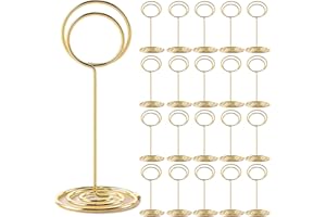 20Pcs Table Number Holders, BetterJonny 8.5cm Place Card Holders Gold Table Picture Holder Wire Photo Holder Clips Table Numb