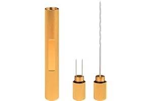 Linkidea Aluminum Alloy Cigar Draw Enhancer Tool, 2-in-1 Cigar Punch Cutter Draw Cigar Tool with Twin Needle, Sharp Punch Cig