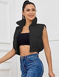 Kissonic Women's Winter Cropped Vest Lightweight
