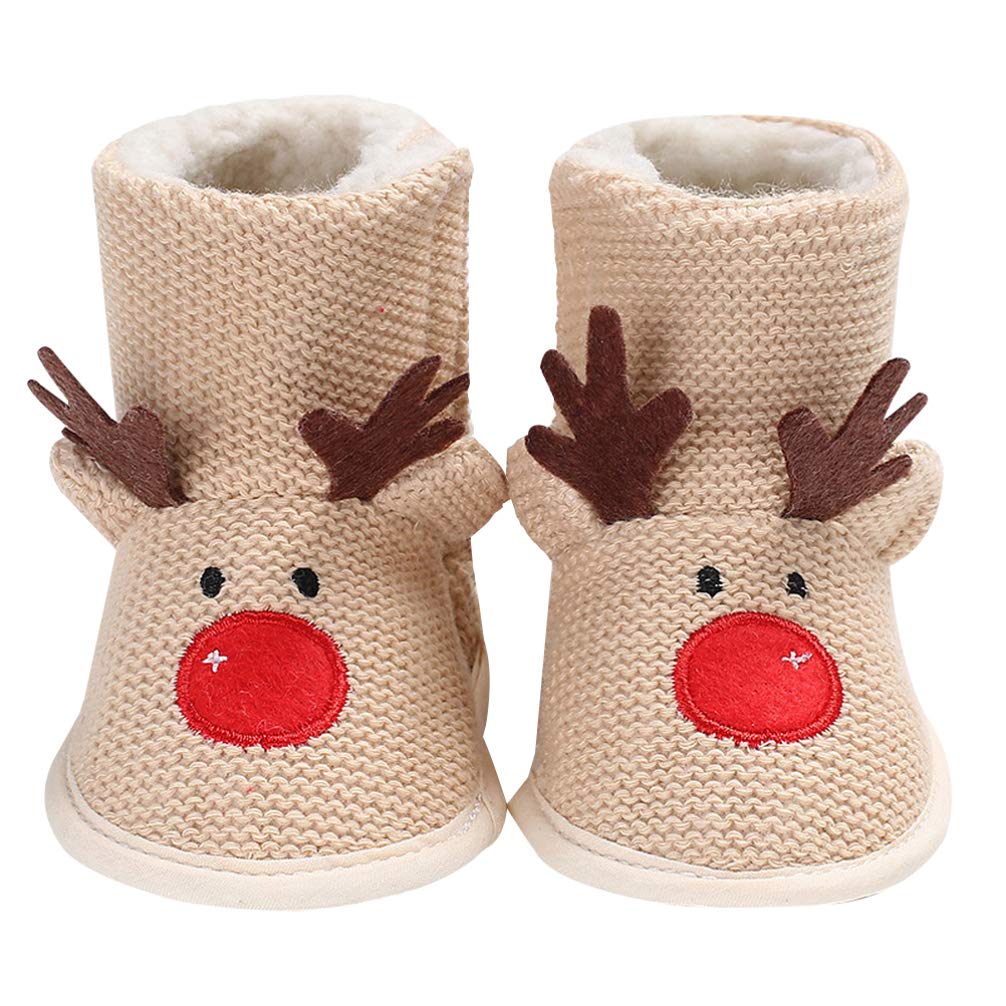 Baby Shoes Baby Booties Slippers Booties Reindeer Fleece Slipper Booties Shoes Infant Newborn Toddler Slippers Warm Winter Boots For 0-12 Months