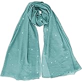 Lina & Lily Sparkle Rhinestones Women's Chiffon Scarf Shawl Wrap Sheer Lightweight