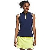 adidas Womens Ultimate365 Quarter-Zip Sleeveless Polo Shirt