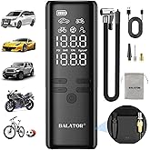 Tire Inflator Portable Air Compressor - Air Pump for Car Tires -160 PSI Portable Inflator 4X Faster Inflation, Smart Tire Inflator for Cars, Motorcycles, Bicycles, Balls with Pressure Gauge ﻿