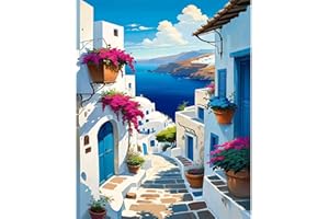 pvoodire Landscape Paint by Numbers Kit for Adults,Scenery Paint by Number on Canvas,Paint by Number Perfect for Gift Home Wall Decor(16x20inch)