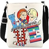 WCGXKO Killer Doll Crossbody Bag Evil Doll Bride Fans Gift Horror Reusable Grocery Bag Murderous Toy Merchandise
