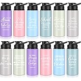 Reallnaive 12 Pieces Spain Christian Gifts for Men Women 20oz Reusable Aluminum Water Bottle Religious Inspirational Bible Verse Leakproof Metal Water Bottle Lid for Church Sunday School