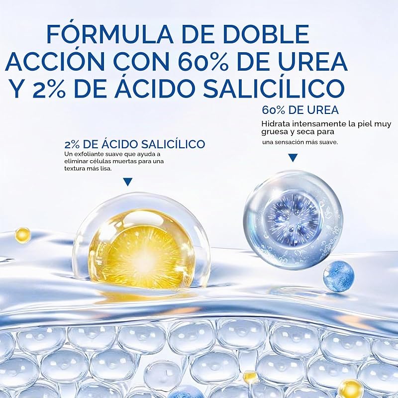 Stick Antidurezas con 60% Urea & 2% SA, Bálsamo Sólido Suavizante para Talones, Pies, Codos y Rodillas, Cuidado Intensivo para Piel Seca y Áspera, 40 g