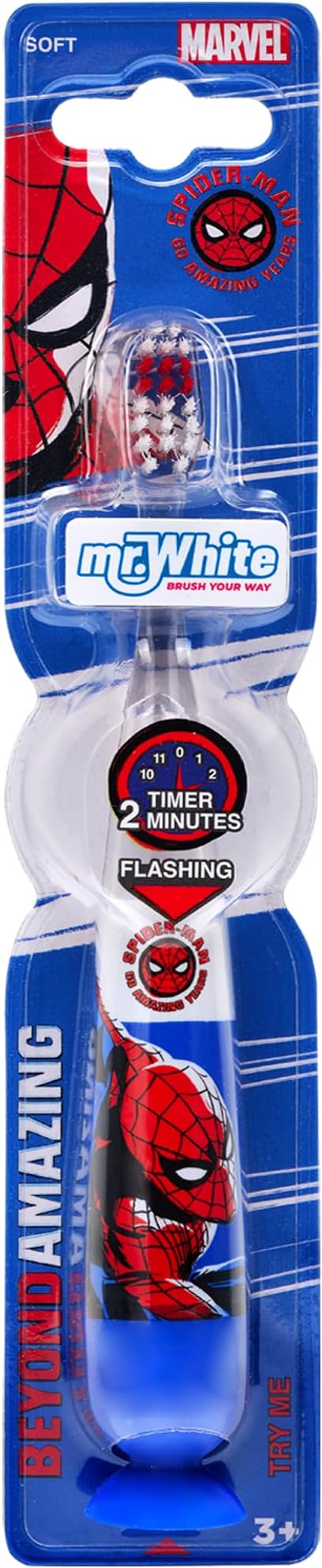 MR.WHITE BRUSH YOUR WAY Marvel Spiderman Kids Toothbrush 2 Min Timer