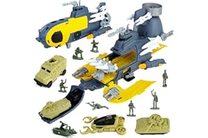 CORPER TOYS Military Submarine Toys Playset with Army Vehicles Set and Army Men Action Figures for Kids Boys Ages 3+ Military Toy Set Gift for Birthday Christmas