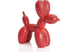 BOIHEGU Balloon Dog Statue Decor Polka Dot Dog Cool Stuff to Put on Shelves, Red Balloon Dog Statue Decoration Fun Paperweight, 5 inch Versatile Color Options