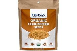 2 Pack Nova Nutritions Certified Organic Fenugreek Seed (Whole) 16 OZ (454 gm) - Methi Seed