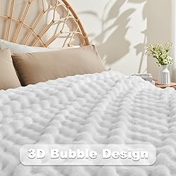 NEWCOSPLAY Twin Blanket for Couch White Super Soft