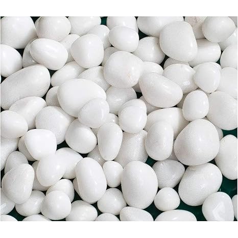 Creative Farmer 500Gm Glossy Stone Pebbles (White Color) Frabjous1 Decorative Itme Pebbles