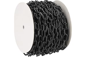 MANCHAP 164 Ft Black Plastic Chain Links, Plastic Barrier Chain, Safety Barrier Chain Crowd Control Chain for Caution, DIY, Public Security