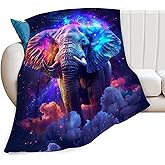 Fantasy Elephant Throw Blanket - Soft, Warm & Cozy Fleece for Couch, Sofa, Bed - 50"x40" - Animal Blanket for Girls, Boys, Women, Men, Kids, Adults