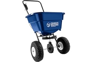 Charles Walters Equipment CW1500 Estate Style Broadcast Spreader for Spreading Fertilizer and More on Lawns, Sidewalks, and Driveways, 65lb Capacity, 31" x 32"