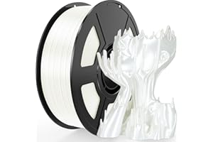 Amoybaby Silk White PLA Filament 1.75mm 1kg(2.2lbs), High Speed Pearl 3D Printer Filament PLA for Fast Printing, Low Warp & Clog-Free, Dimensional Accuracy +/- 0.03mm Fits for FDM 3D Printers