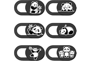 PRESSINART 6Pcs 6 Styles Panda Camera Cover Webcam Cover Slide Cute Animal Design Privacy Guard Webcam Protector for Laptop D