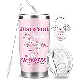 CRASHOT Horse Gifts for Women, Western Cowgirl Gift, Includes 20 oz Tumbler & Keychain, Birthday Thanksgiving Christmas Surprise for Girls Sister Daughter Best Friends