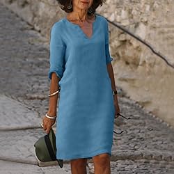 Cotton Linen Dresses for Women 2023,Trendy Summer