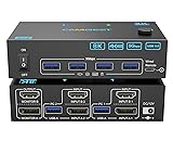 4K@144Hz KVM Switch 2 Monitors 2 Computers