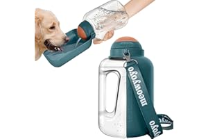 Meowyoyo Portable Dog Water Bottle, 50OZ/ 34OZ, Lightweigh, Leak Proof, Dog Travel Water Bottle with Large Drinking Bowl On The Go for Small Medium Big Dogs Outdoor Walking, Hiking, Travel, BPA Free