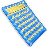 SWIMLINE | Inflatable Pool Float Mattress for Adult | 36-Pocket Double Blue | Two-person French mattress; 73 x 54 in; 36 pockets and a clear top for even tanning; RF-welded seams