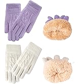 2 Pairs Kids Winter Knit Gloves Boys Girls Warm Thermal Cable Knitted Gloves 2-6-10-14 Year Wool Fleece Lined Mittens