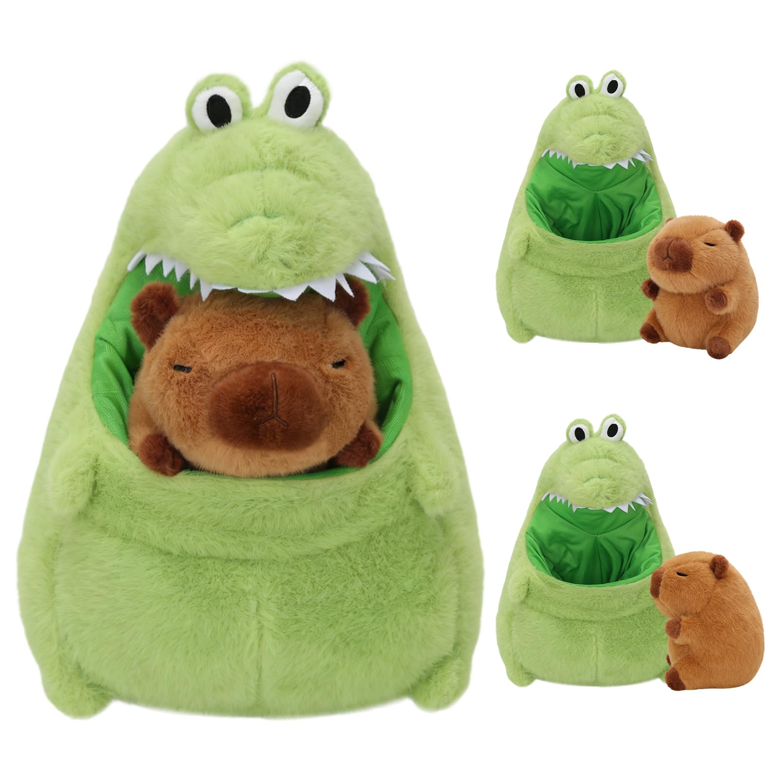 IETWATE Giant Capybara Plush Toy 30CM Crocodile Soft Plush Capybara Teddy With Babies Cartoon Stuffed Animal Birthday Crocodile capybara Gifts Guinea Pig Toys for Kids Adults Animal Lovers