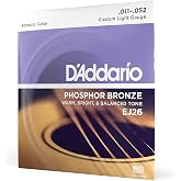 D'Addario Phosphor Bronze Acoustic Guitar Strings, Custom Light, 11-52 (EJ26)
