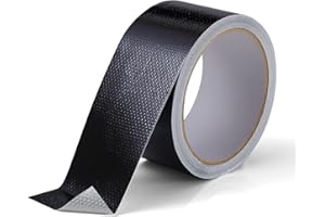 FIREWESS Aluminum Foil Tape,2in x 33FT Fiberglass Heat Shield Tape, Black Self-Adhesive Heat ReflectiveTape, Exhaust Heat Resistant Tape, for Hose and Auto Use
