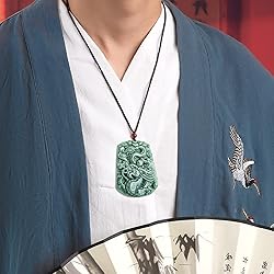 BJIMIDTI Dragon Jade Pendant Necklace for Men Women