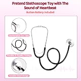 LOYO Kids Doctor Role Play Costume Green Lab Coat Scrubs Stethoscope 3-6 view 3