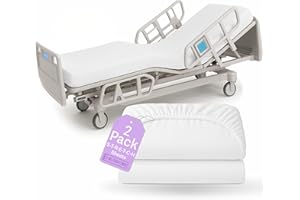 BLISSFORD 2 Pack Fitted Hospital Bed Sheets with Elastic All Around for a Perfect Fit - Cotton Rich Soft Knitted Jersey Sheet, 36” x 84” x 12”