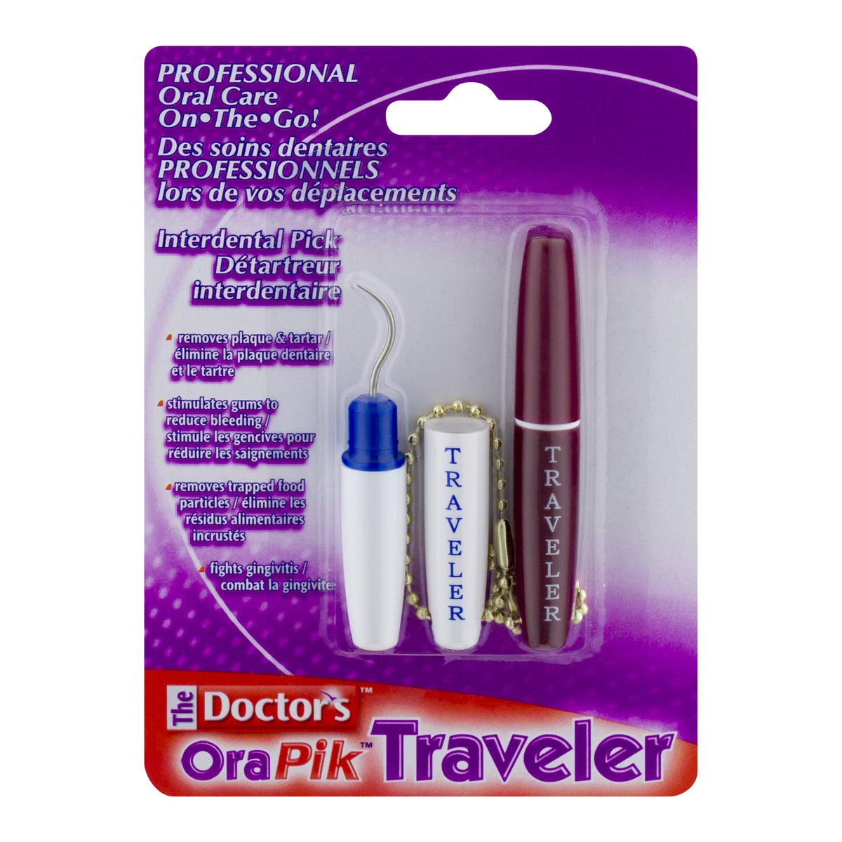 The Doctor's Orapik Traveler Interdental Pick | Assorted Colors | 2-Count per Pack | 1-Pack: Beauty