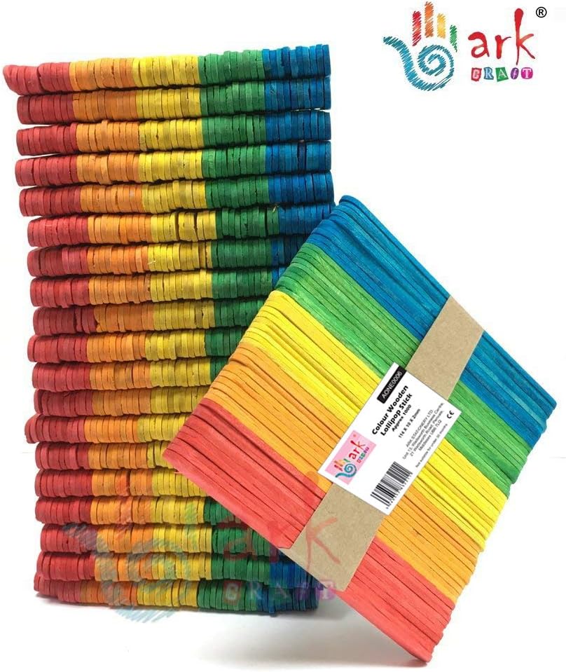 Multi Coloured Wooden Lollipop Sticks Pk-1000