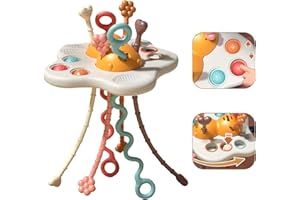 LZZAPJ Montessori Toys for 1 Year Old, Sensory Toys for Toddlers 1-3, Infant Pull String Car Seat Toys for Travel, Baby Teething Toy First Birthday Gift for Boys Girls Aged 6, 9, 12, 18 Months.