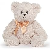 Bearington Lil' Huggles Creamy White Teddy Bear Stuffed Animal Toy - 10" Soft-Fur Teddy Bear Plushies with Satin Bow - Cuddly Stuffed Bears Plush Gift for Birthday, Anniversary, Holiday or Graduation