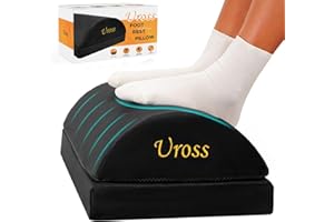 Uross Foot Rest for Under Desk at Work- Ergonomic Foot Rest Under Desk Velvet Soft Foam Foot Rest Cushion for Office Chair Home Office Gifts Gaming Accessories Foot Stool Support for Desk (Black)