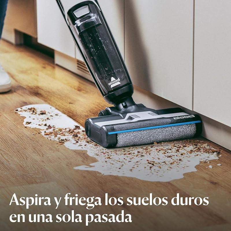 Bissell crosswave hf3 sem fio | lavadoras de piso úmido e seco para pisos duros | aspirar, esfregar e secar | sem fio | para pisos duros | 70db | preto/branco/azul bosanova | 3598n