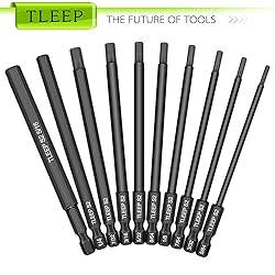 TLEEP 10 x Long 100MM 1/4 Inch Hex Head Allen